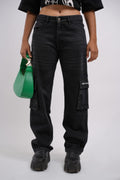 Unisex Six Pocket Muted Black Denim Main Character