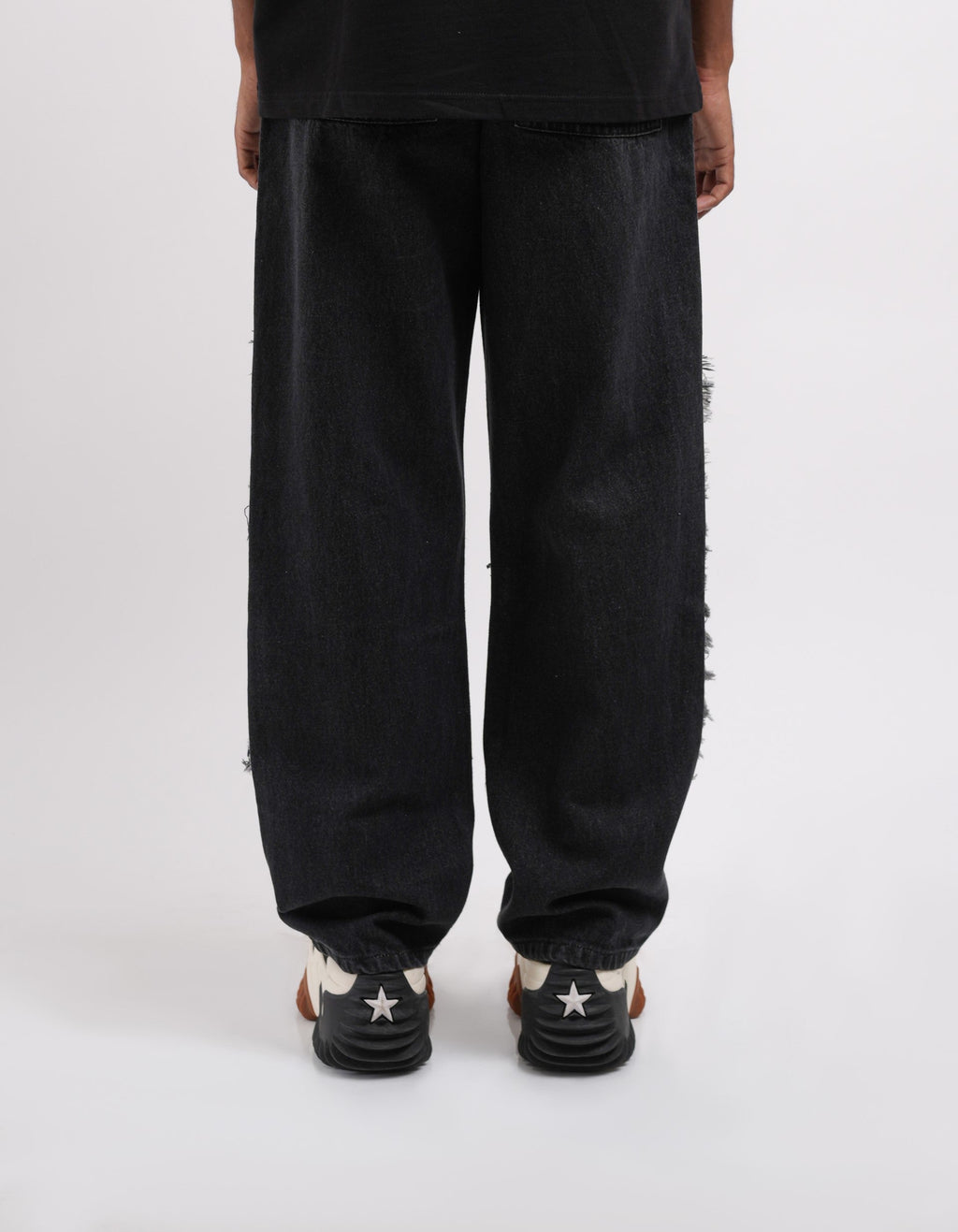Tract Logo Printed Black Denim Main Character
