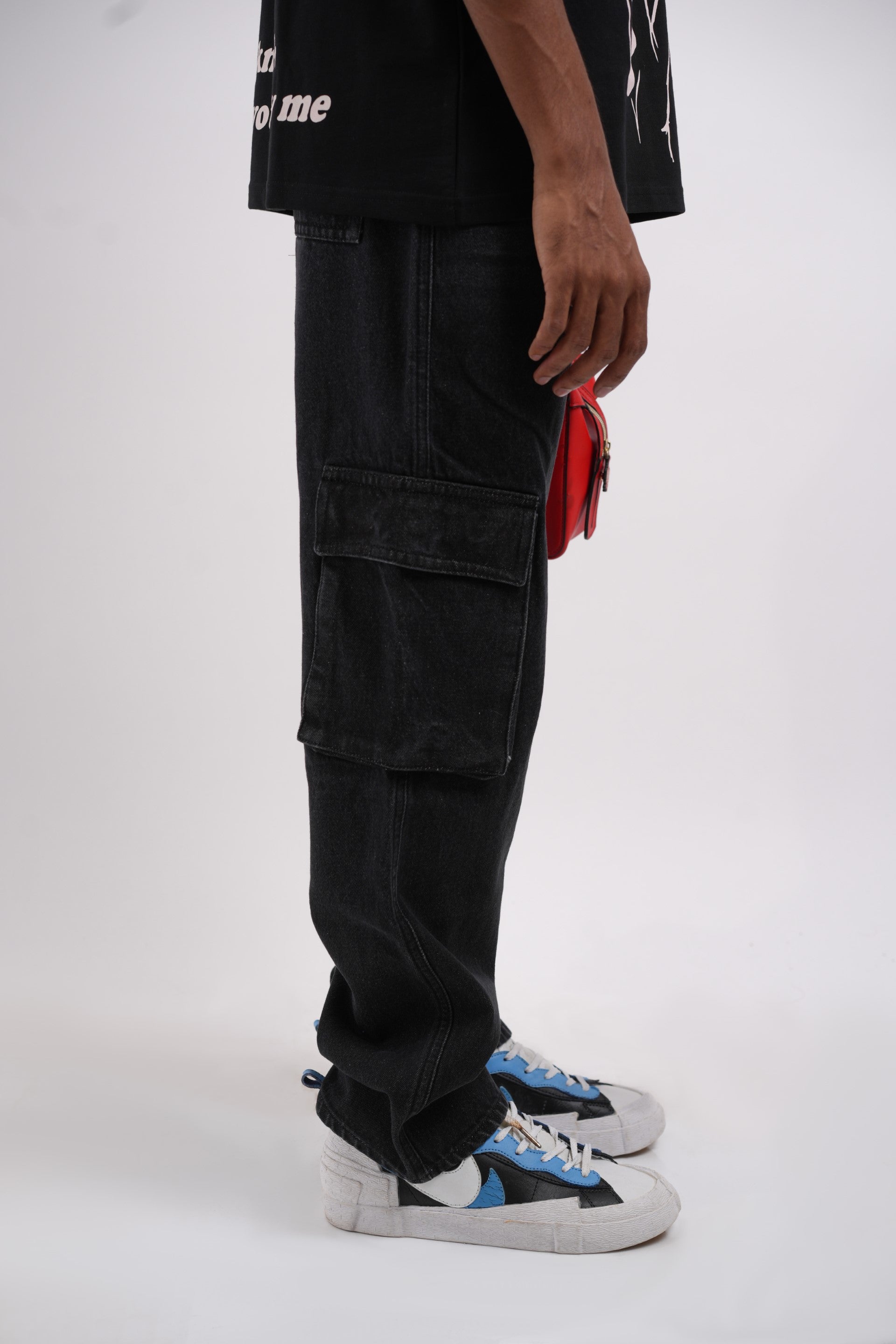 Unisex Six Pocket Muted Black Denim