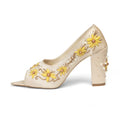 The Sunlit Bloom Hand Embellished Luxury Heel Rettrose