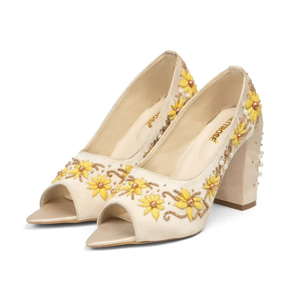 The Sunlit Bloom Hand Embellished Luxury Heel Rettrose