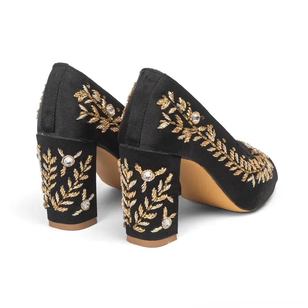 The Golden Vine Hand Embellished Luxury Heel Rettrose