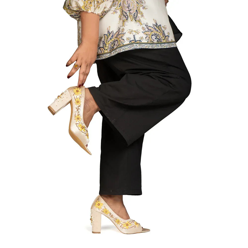 The Sunlit Bloom Hand Embellished Luxury Heel Rettrose