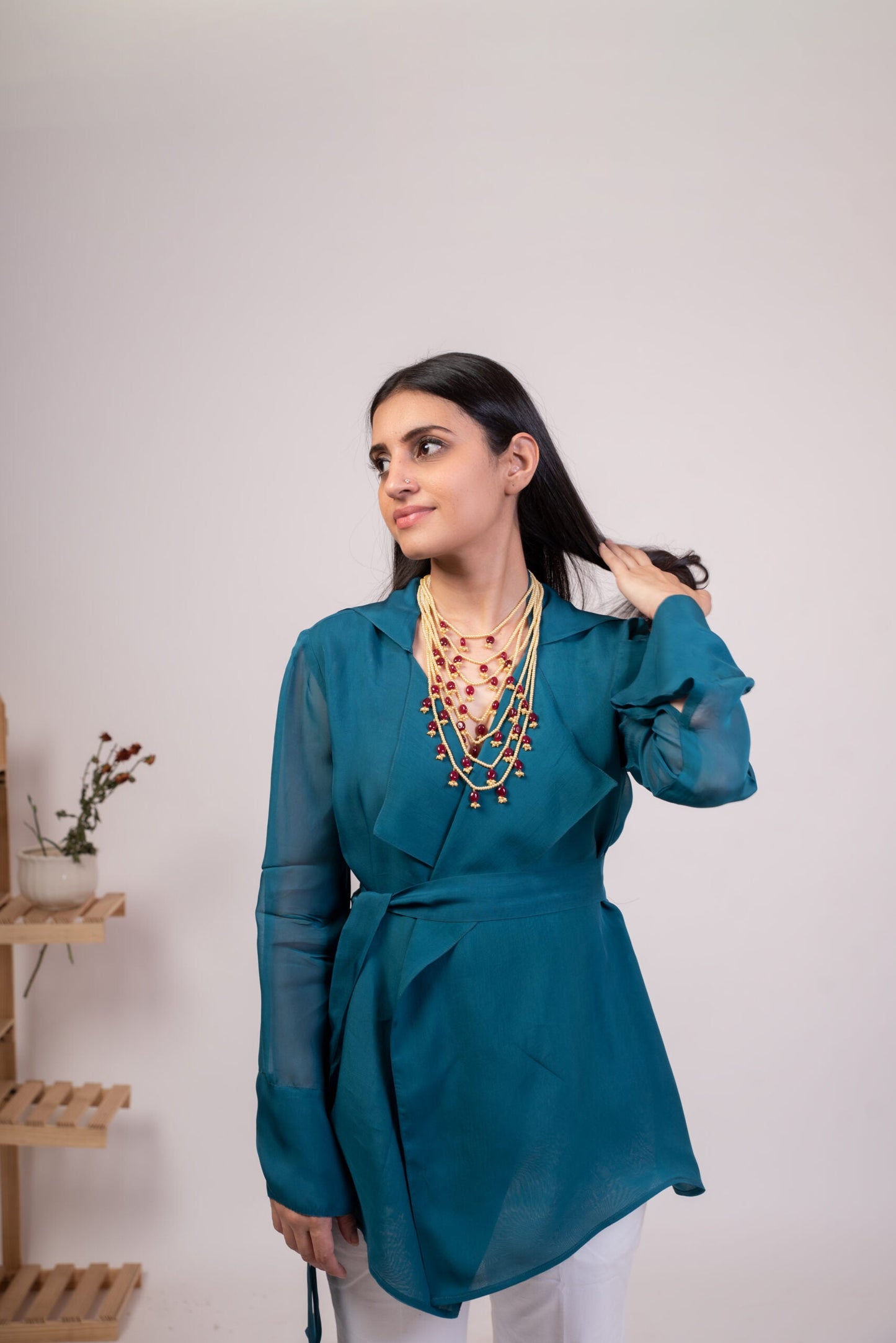 Moh The eternal dhaga – Solid Organza Jacket