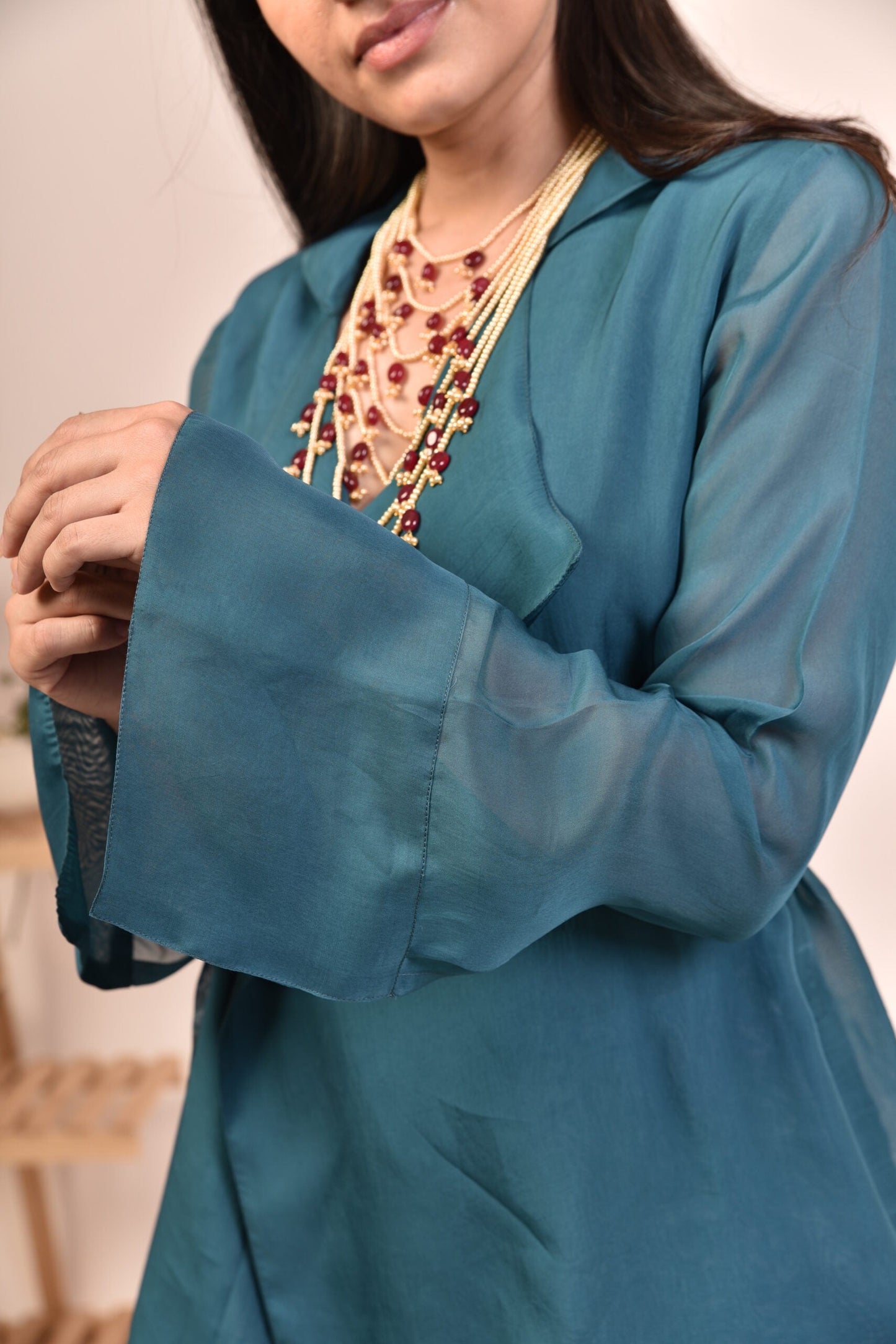 Moh The eternal dhaga – Solid Organza Jacket