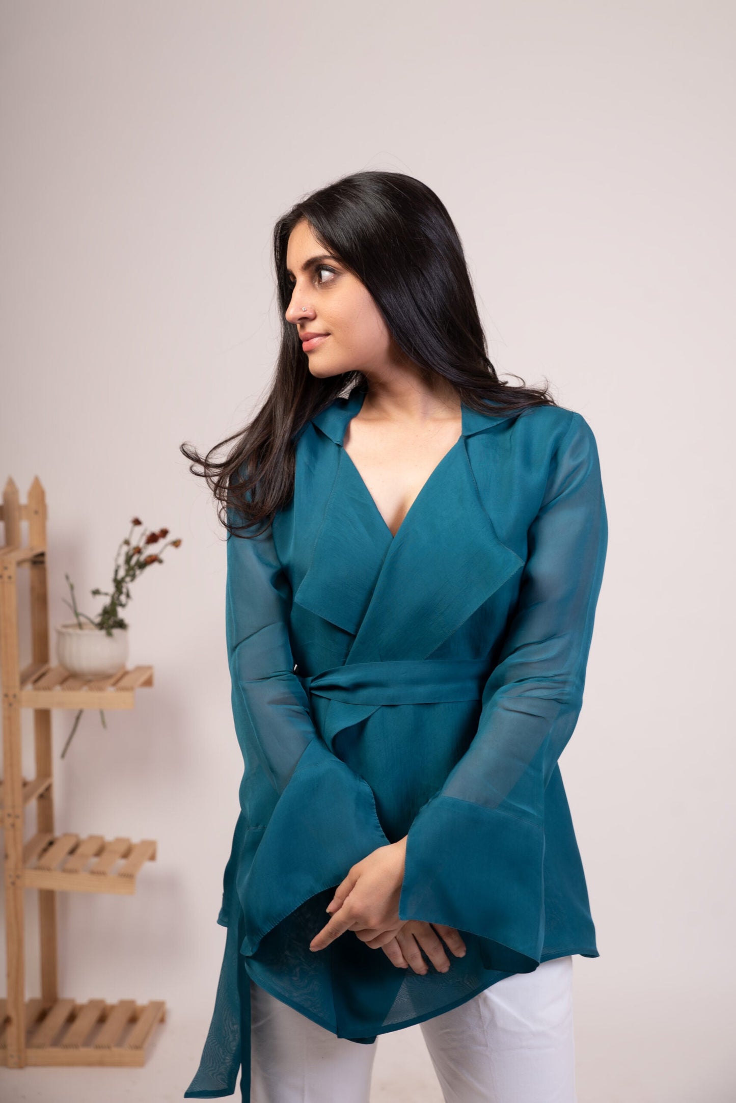 Moh The eternal dhaga – Solid Organza Jacket