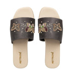The Starlit Butterfly Grey Embellished Flats Rettrose