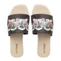 The Fleur Dusk Floral Grey Embellished Flats Rettrose