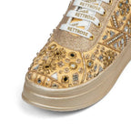 The Cassiana Luxury Gilded Prism Embellished Trainer Rettrose