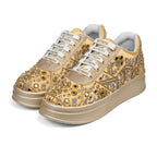 The Cassiana Luxury Gilded Prism Embellished Trainer Rettrose