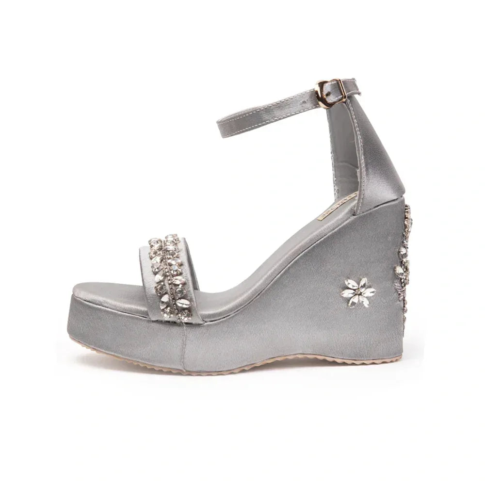 The Delilah Hand Embellished Luxury Wedge Shoe Rettrose