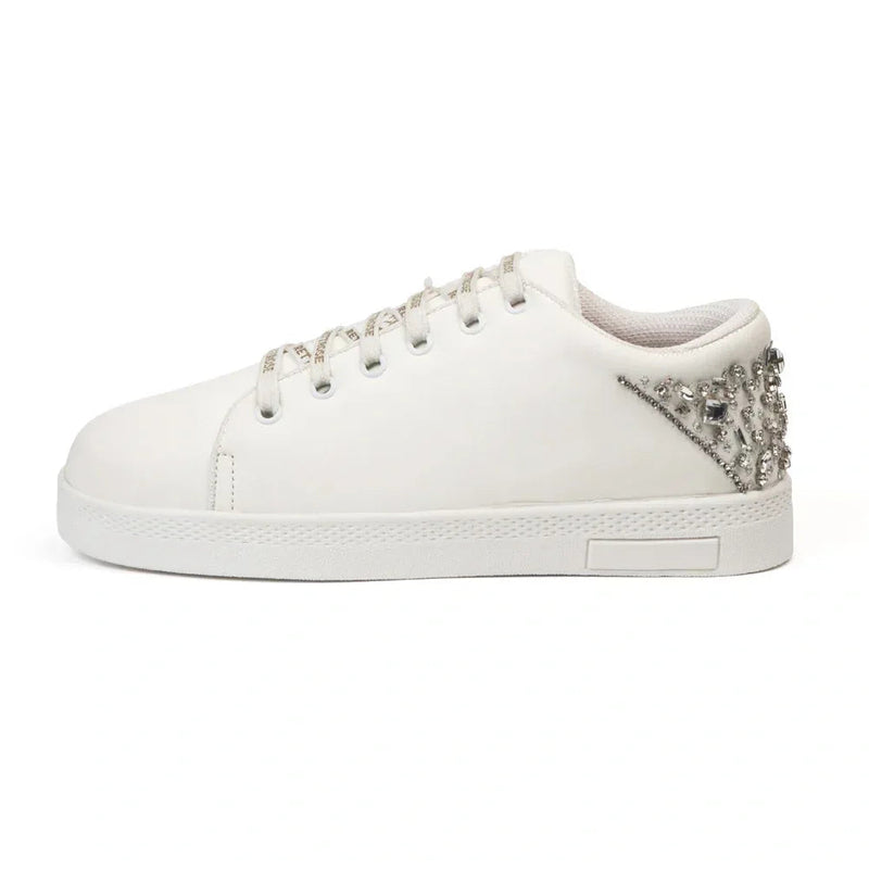 The Lexi White Luxury Embellished Trainer Rettrose