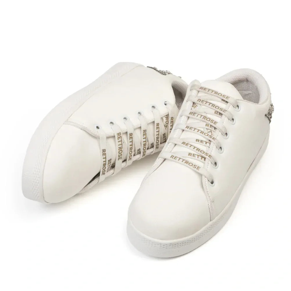 The Lexi White Luxury Embellished Trainer Rettrose