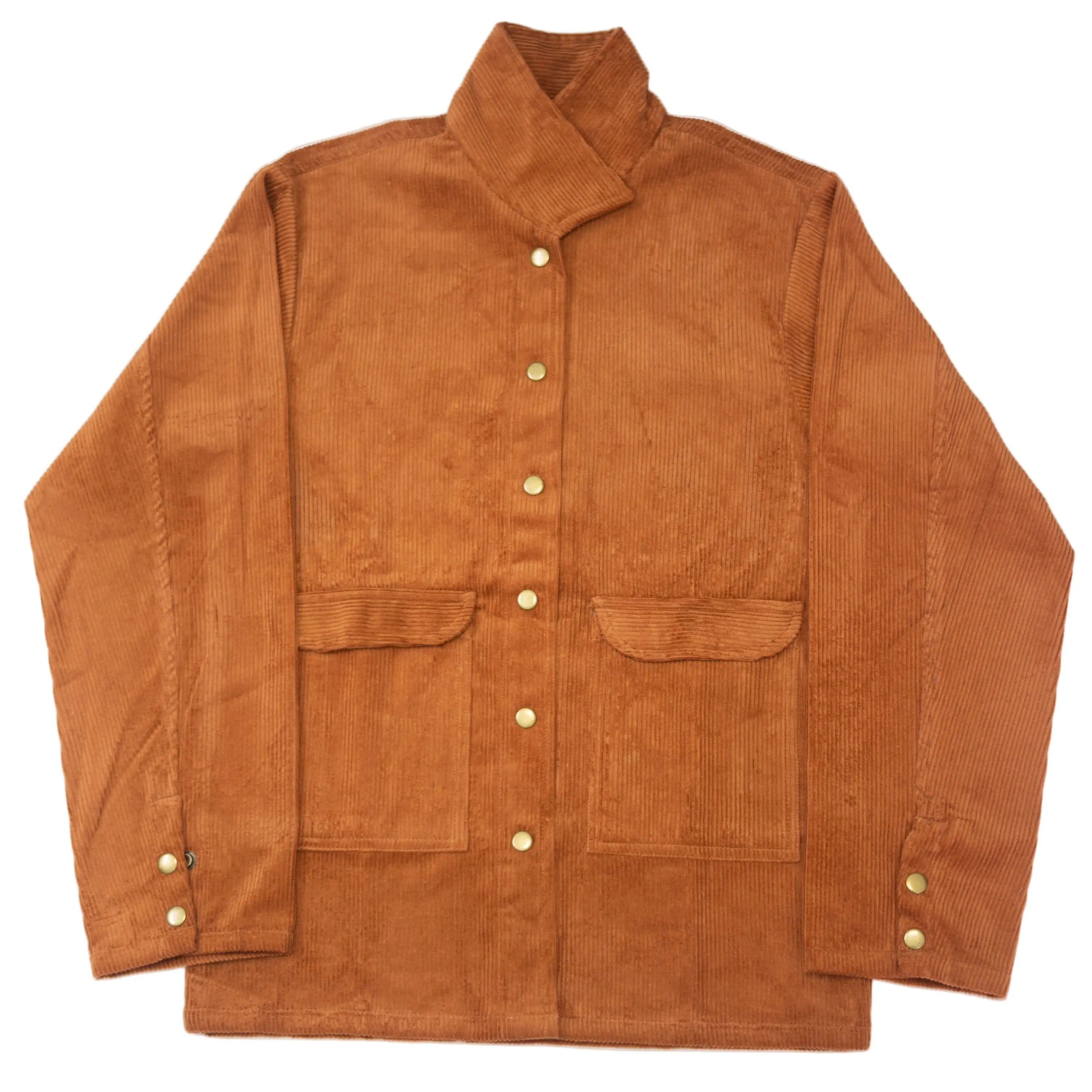 Men's Corduroy Oversized Rust Orange Shacket Stylstpls