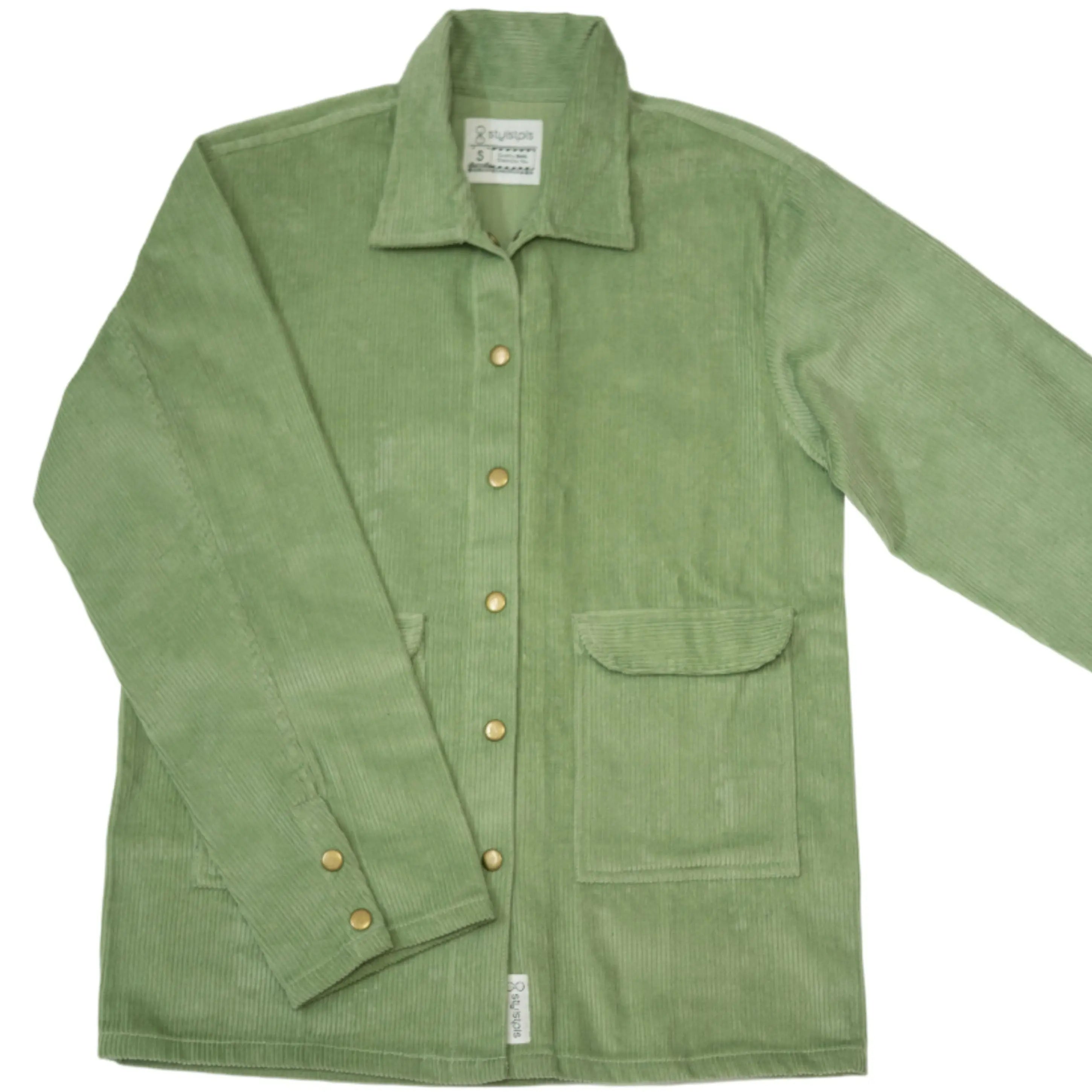 Men's Corduroy Oversized Mint Green Shacket Stylstpls