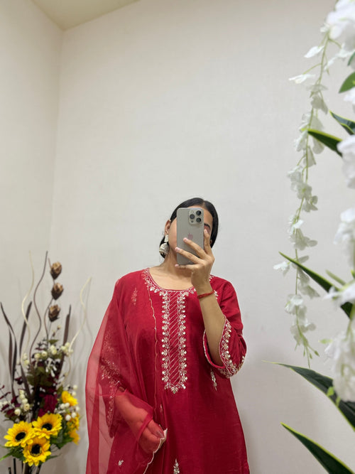 Blue Embroidered kurta Pant  with dupatta