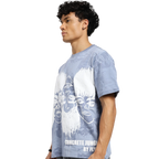Static Jungle Round Neck Printed Blue T-Shirt FLYAF
