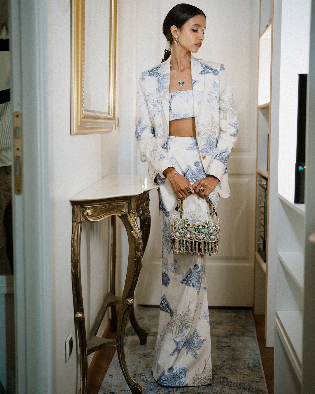 Thai Printed Blazer (as styled by Nancy tyagi at Cannes)
