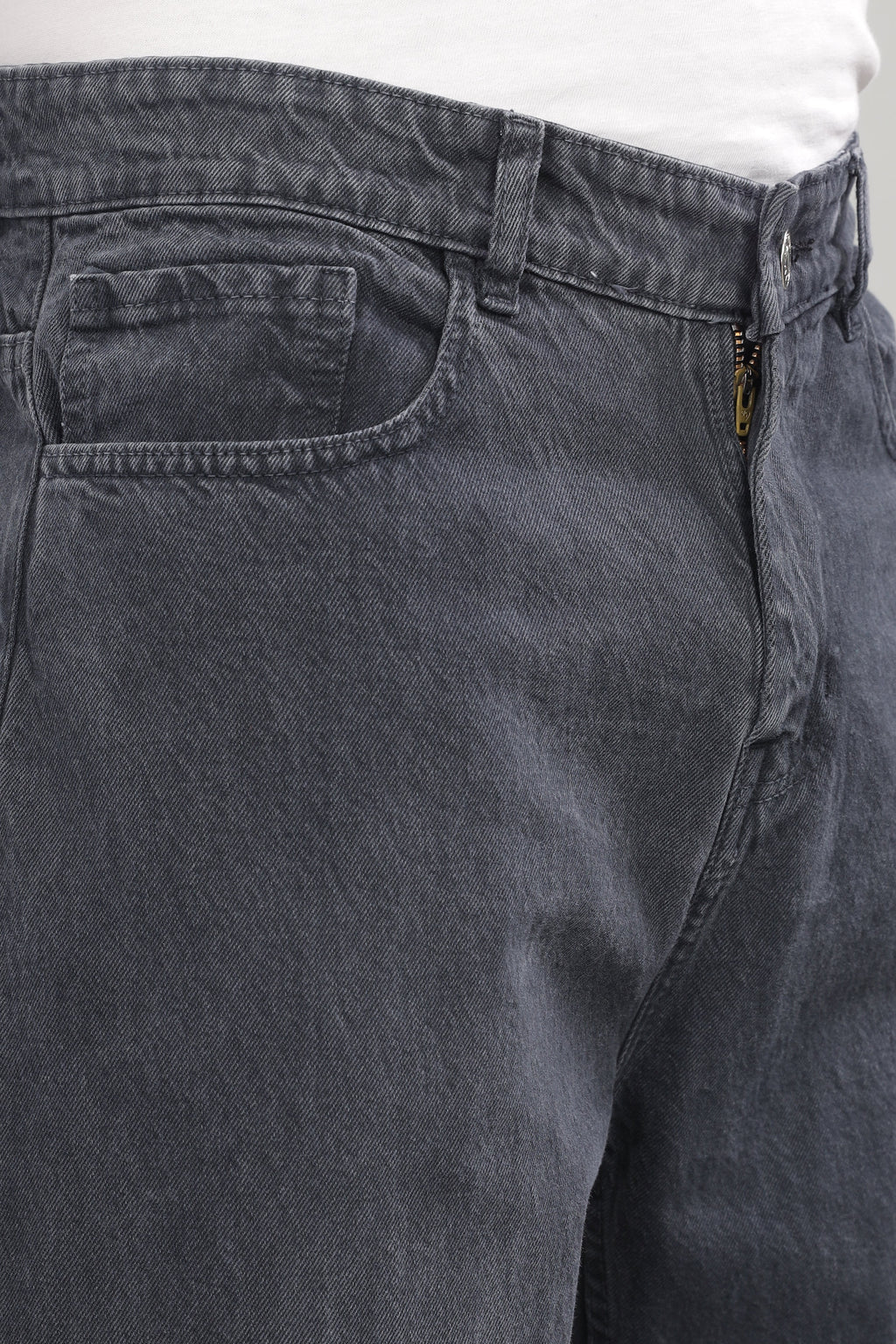 Plain Baggy Dark Grey Jeans