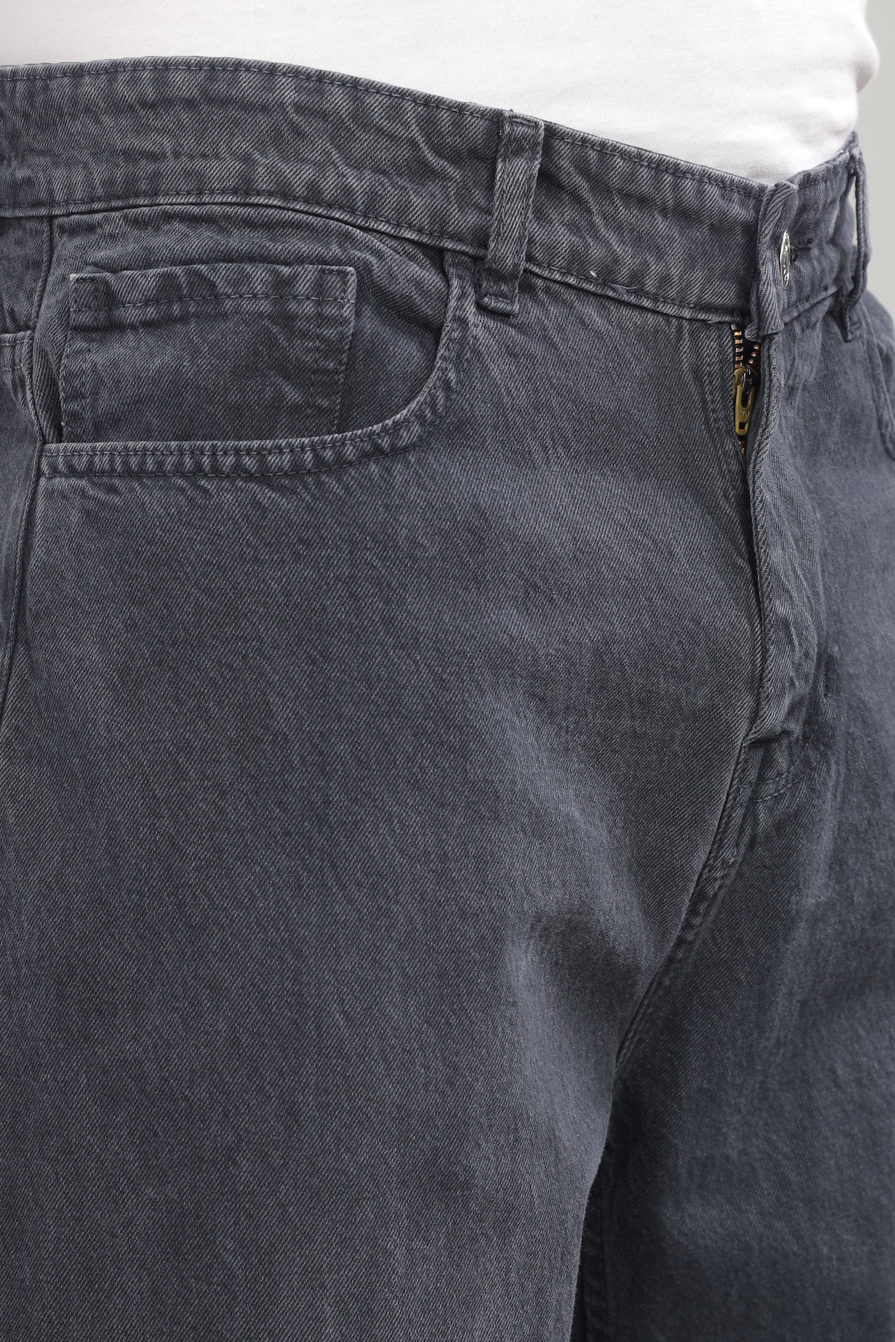 Plain Baggy Dark Grey Jeans