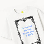 Rebel Heart Card Round Neck Printed White T-Shirt FLYAF