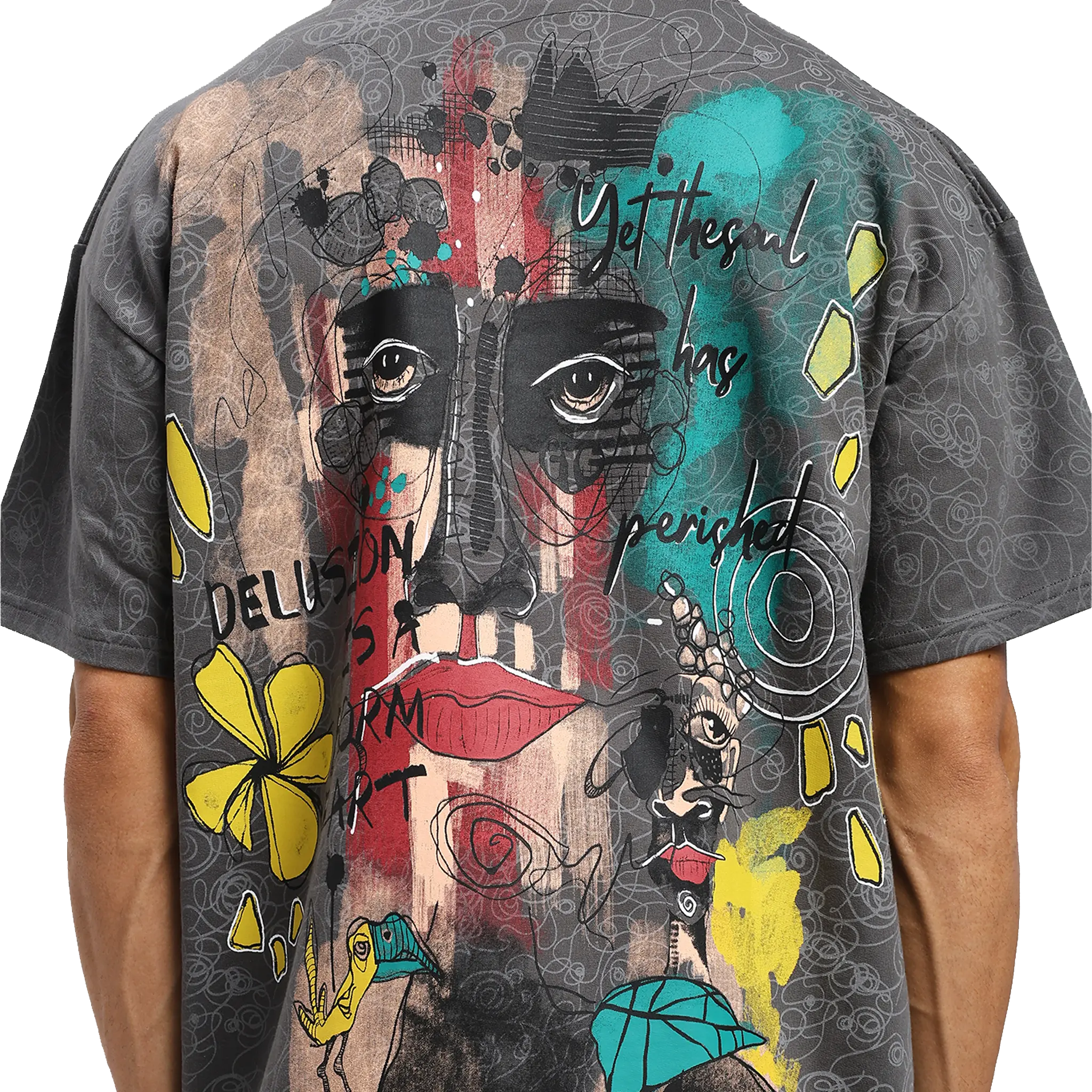 Soul Art Printed Grey T-Shirt FLYAF