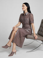 House of S Women's  Noir Utility Lace Dress