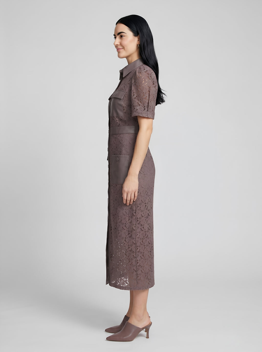 House of S Women's  Noir Utility Lace Dress
