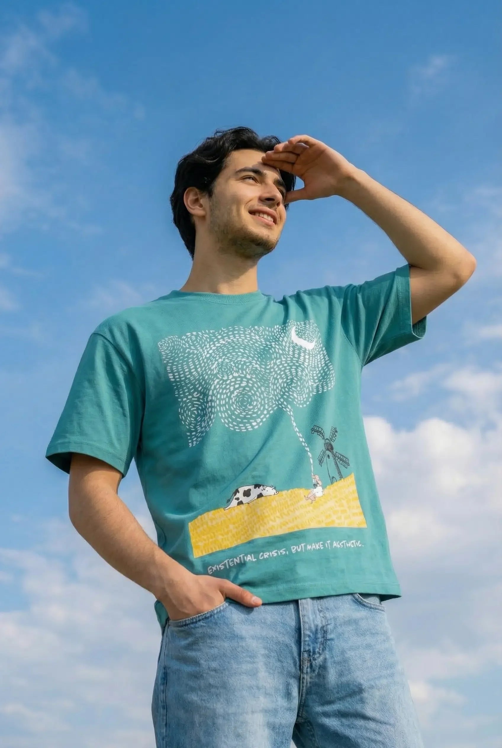 Clouded Mind By Van Gogh Oversized T-Shirt