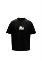 God's Plan Printed Round Neck Oversized Black T-Shirt Main Character