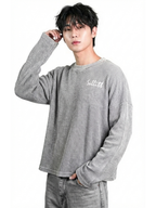 Grey Washed Crop Waffle Tshirt