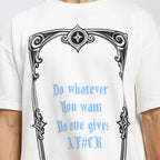 Rebel Heart Card Round Neck Printed White T-Shirt FLYAF