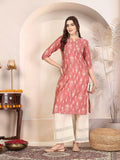 Women Pink Ethnic Motifs Printed Gotta Patti Kurta Krya