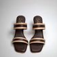 Two-Toned Strappy Heels-Beige & Brown