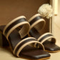Two-Toned Strappy Heels-Beige & Brown