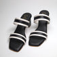 Two-Toned Strappy Heels - Black & White
