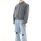 Slash Cut Light Blue Baggy Denim