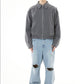 Slash Cut Light Blue Baggy Denim