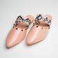 Studded Mules - Peach