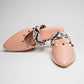 Studded Mules - Peach