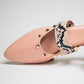 Studded Mules - Peach