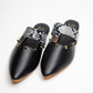 Studded Mules-Black