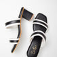 Two-Toned Strappy Heels - Black & White