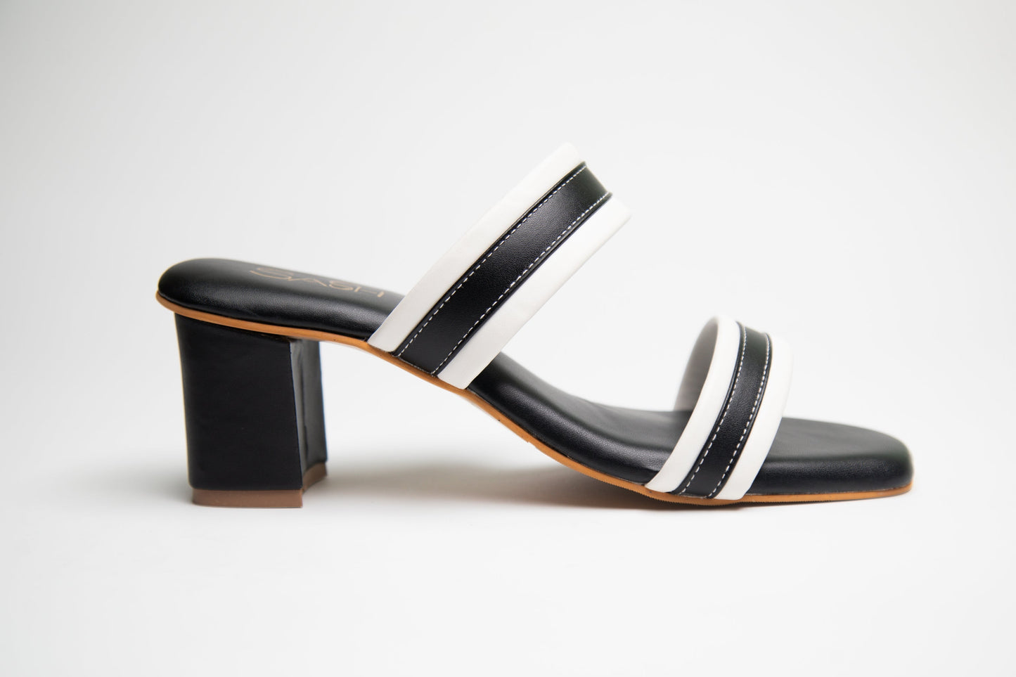 Two-Toned Strappy Heels - Black & White