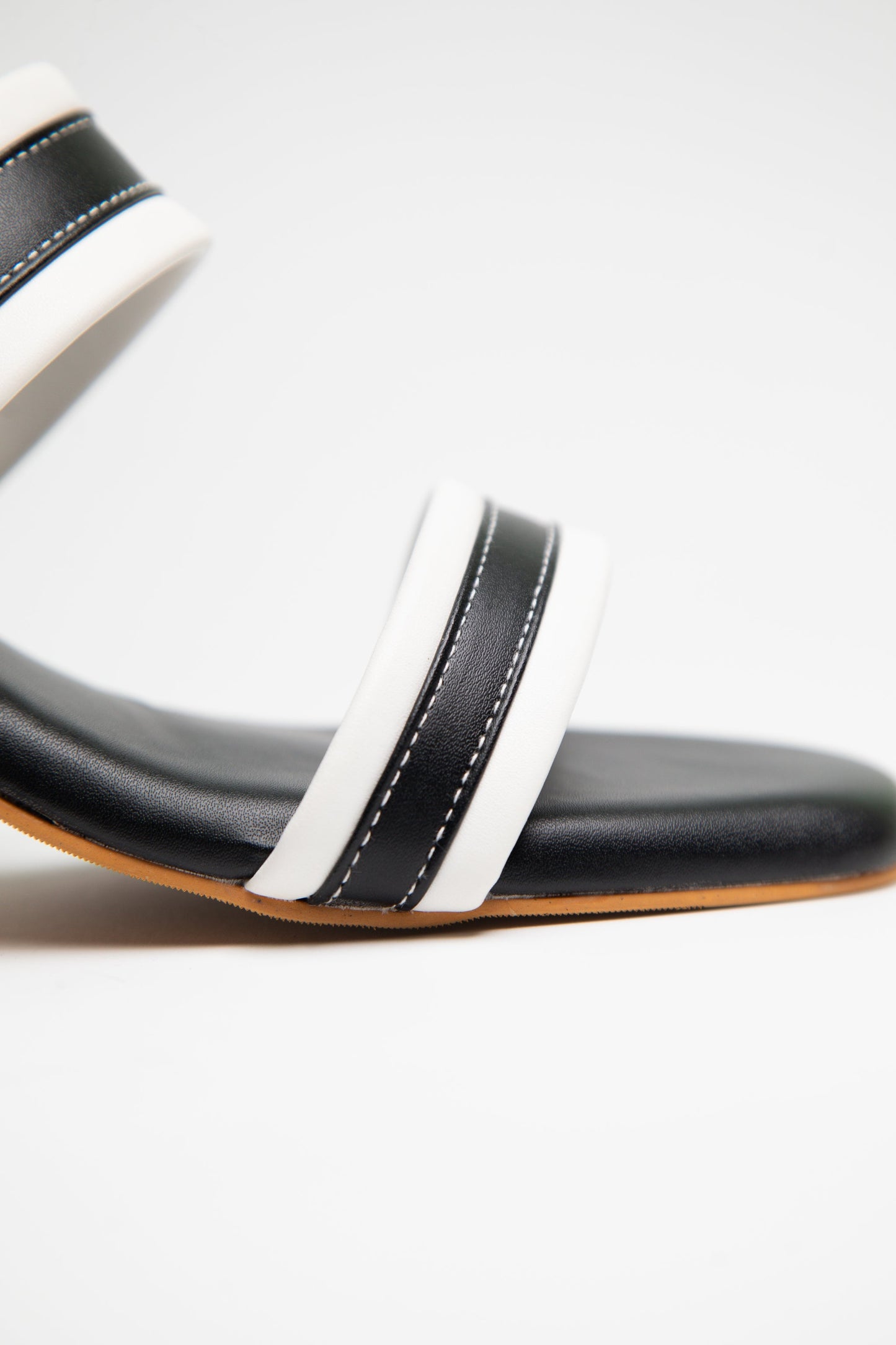 Two-Toned Strappy Heels - Black & White