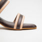 Two-Toned Strappy Heels-Beige & Brown