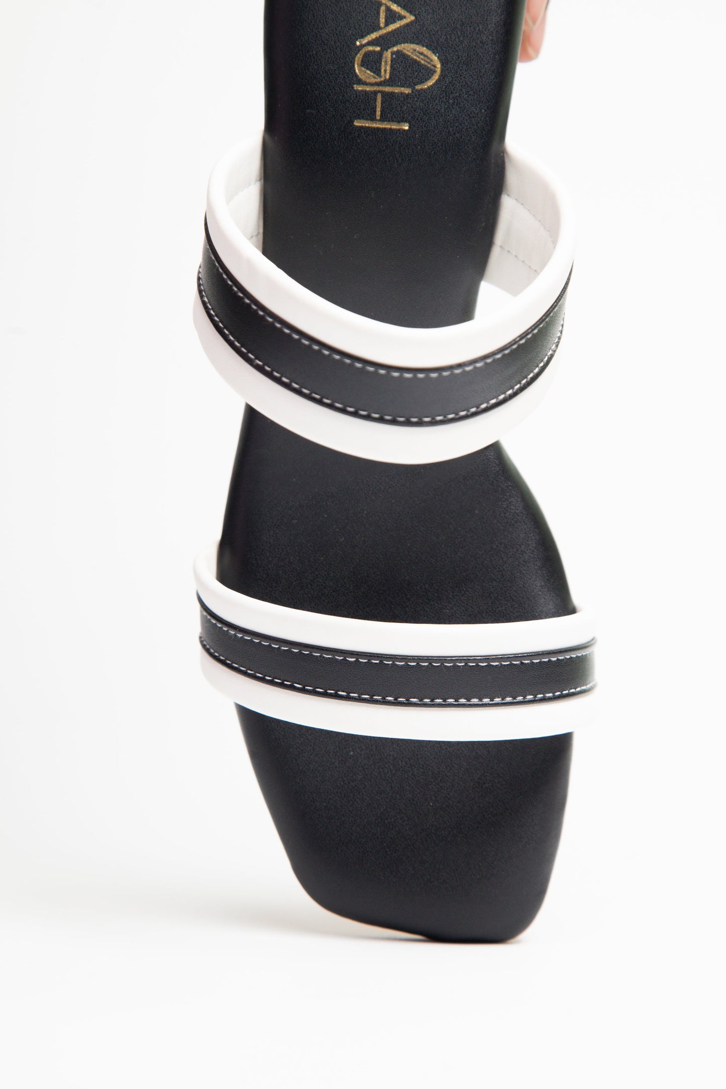 Two-Toned Strappy Heels - Black & White