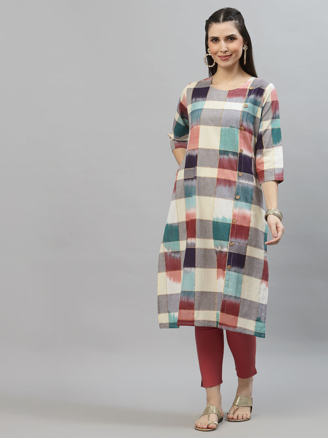 Women Ikat Woven Design Kurta