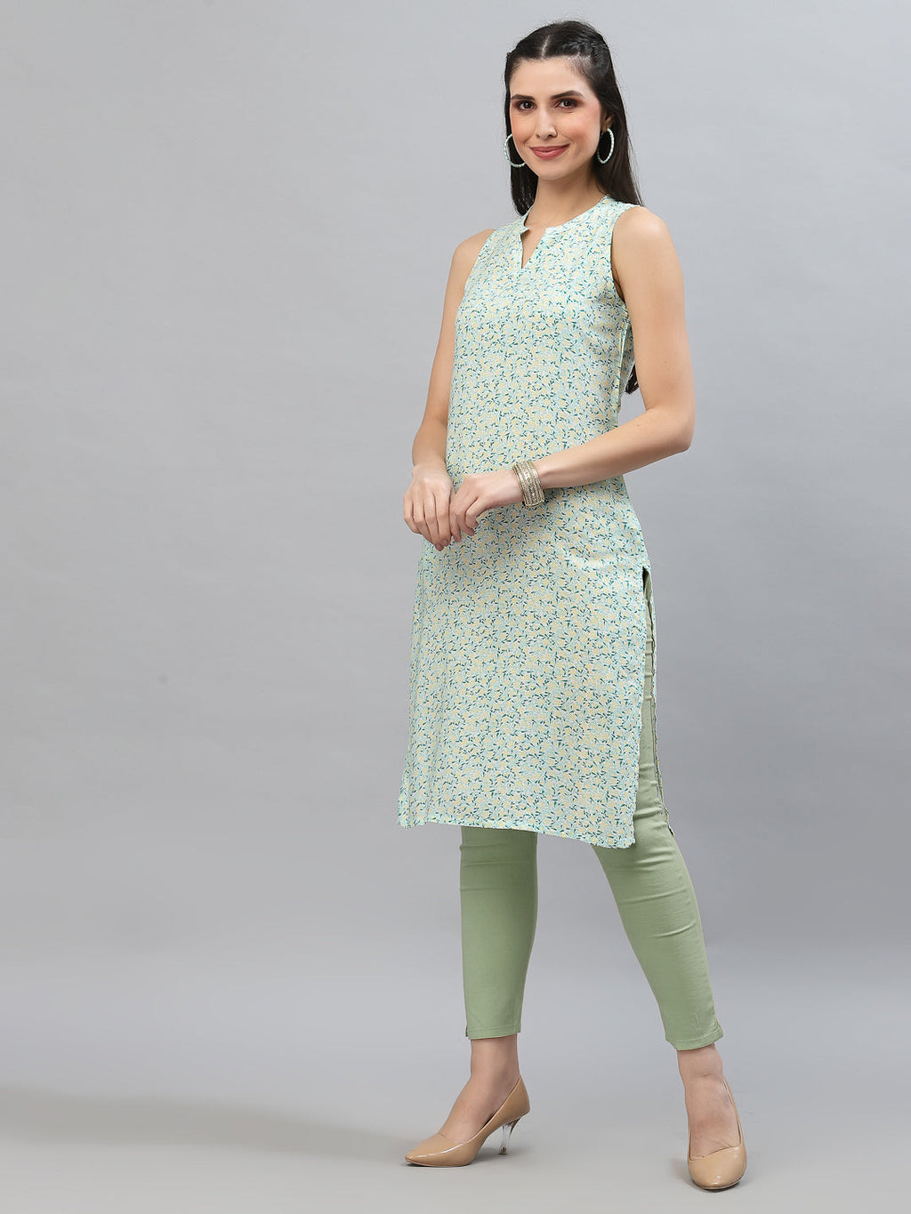Women Multicolor Viscose Sleeveless Kurta Krya