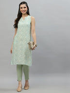 Women Multicolor Viscose Sleeveless Kurta Krya